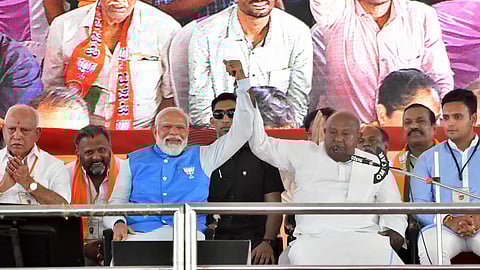 ಮೈಸೂರಿನಲ್ಲಿ ಜೆಡಿಎಸ್ ವರಿಷ್ಠ ಎಚ್ಡಿ ದೇವೇಗೌಡ ಹಾಗೂ ಪ್ರಧಾನಿ ಮೋದಿ