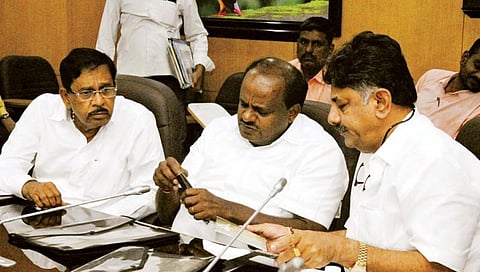ಪರಮೇಶ್ವರ್, ಕುಮಾರಸ್ವಾಮಿ, ಡಿಕೆ ಶಿವಕುಮಾರ್ ಸಾಂದರ್ಭಿಕ ಚಿತ್ರ