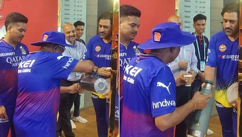 RCB ಡ್ರೆಸ್ಸಿಂಗ್ ರೂಂನಲ್ಲಿ ಎಂಎಸ್ ಧೋನಿ