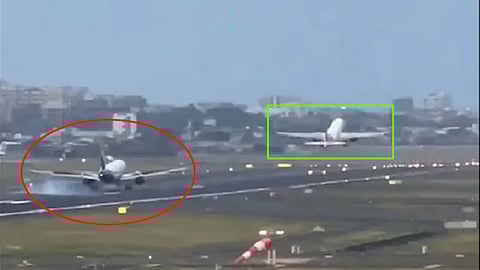 IndiGo Touchdown-Air India Take-Off On Same Runway