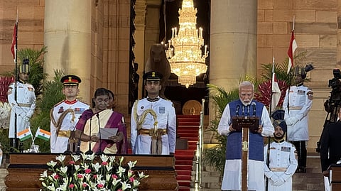 Modi 3.0 swearing-in ceremony: 3ನೇ ಅವಧಿಗೆ ಪ್ರಧಾನ ಮಂತ್ರಿಯಾಗಿ ನರೇಂದ್ರ ಮೋದಿ ಪ್ರಮಾಣ ವಚನ ಸ್ವೀಕಾರ