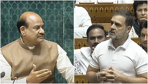 speaker Om birla-Rahul Gandhi (file pic)