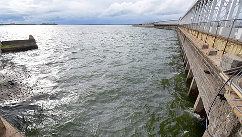 A view of Krishna Raja Sagara(KRS) Dam in Mandya on Wednesday.