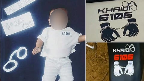 Photo of child in prisoners dress on social media