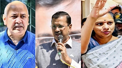 ಮನೀಶ್ ಸಿಸೋಡಿಯಾ, ಅರವಿಂದ್ ಕೇಜ್ರಿವಾಲ್, ಕೆ ಕವಿತಾ(ಸಂಗ್ರಹ ಚಿತ್ರ)