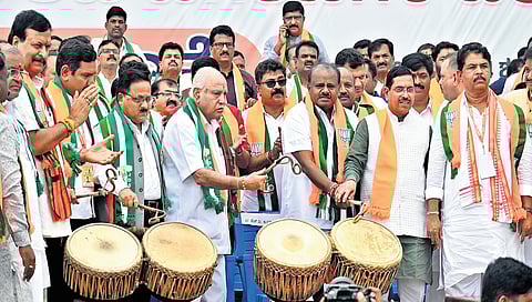 ಪಾದಯಾತ್ರೆಗೆ ಯಡಿಯೂರಪ್ಪ ಚಾಲನೆ