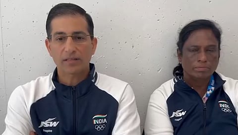 India's Chief Medical Officer Dr Dinshaw Pardiwala with IOA chief P T Usha