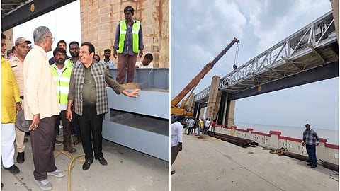 ಕಾಮಗಾರಿ ಸ್ಥಳಕ್ಕೆ ಭೇಟಿ ನೀಡಿ ಪರಿಶೀಲಿಸಿದ ಸಚಿವ ಜಮೀರ್ ಖಾನ್