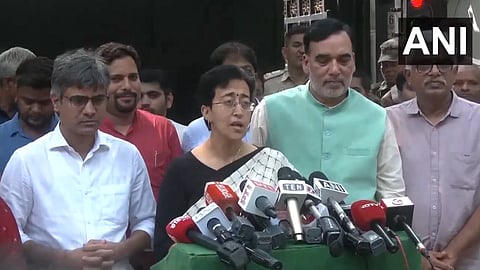 Atishi addresses the media