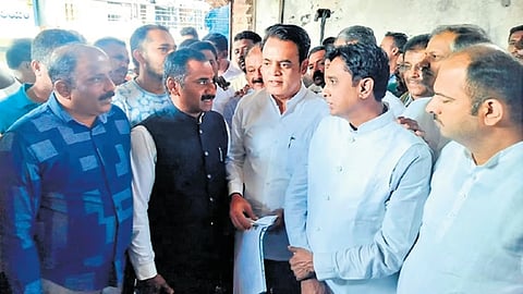 ನಾಗಮಂಗಲದಲ್ಲಿ ಬಿಜೆಪಿ ನಾಯಕರು.