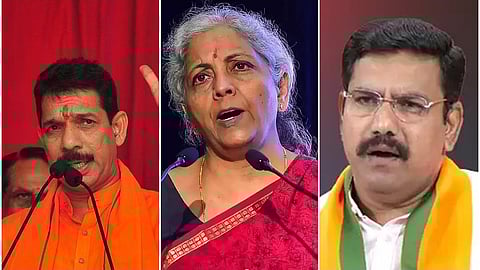 ನಳಿನ್ ಕುಮಾರ್ ಕಟೀಲ್, ನಿರ್ಮಲಾ ಸೀತಾರಾಮನ್, ಬಿ ವೈ ವಿಜಯೇಂದ್ರ(ಸಂಗ್ರಹ ಚಿತ್ರ)