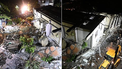 under construction building collapsed at Babusapalya in Bengaluru on Tuesday.