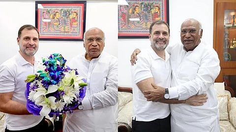 Rahul with Kharge