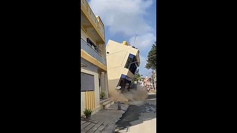 Three-story building collapse in Bangarpet