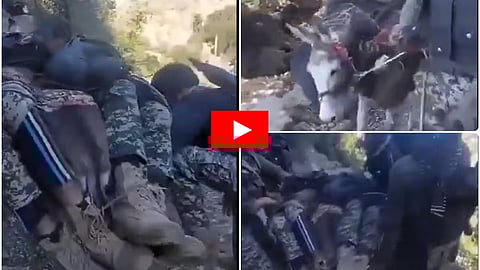 ಕತ್ತೆಗಳ ಮೇಲೆ ಸೈನಿಕರ ಮೃತದೇಹ ರವಾನೆ