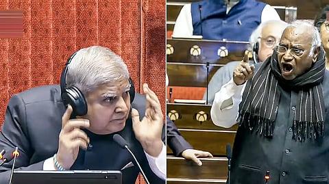Jagdeep Dhankar and Mallikarjuna Kharge(File photo)