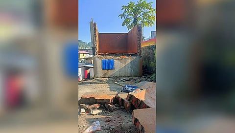 overhead water tank collapsed spot