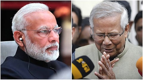 PM Modi- Bangladesh Interim Government chief Yunas