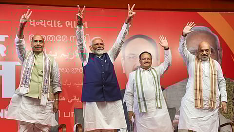ರಾಜನಾಥ್ ಸಿಂಗ್, ನರೇಂದ್ರ ಮೋದಿ, ಜೆಪಿ ನಡ್ಡಾ ಮತ್ತು ಅಮಿತ್ ಶಾ