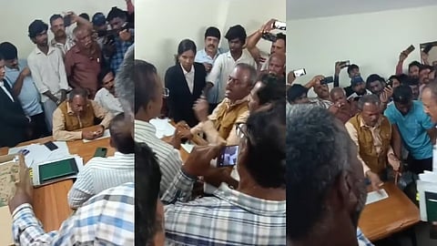 House owners gheraoed BDA office at Kengeri on Monday and hurled abuses. A police complaint was filed on Tuesday by BDA.