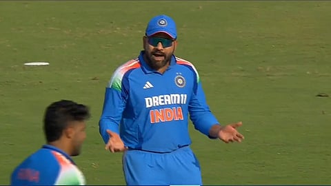 captain Rohit Sharma fumes at the pacer Harshit Rana