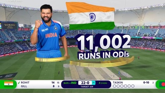 Rohit Sharma surpasses 11,000 ODI runs