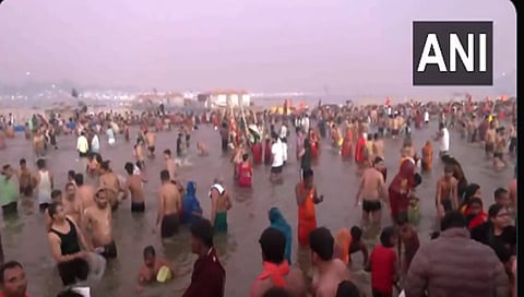 holy dip at the Triveni Sangam