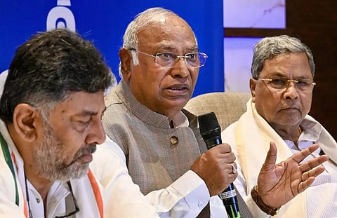 DK Shivakumar-Mallikarjun Kharge-Siddaramaiah