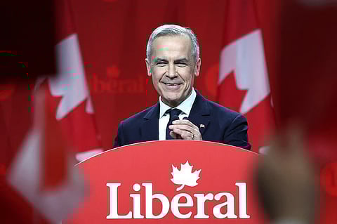 Canada's Liberal Leader and Prime Minister-elect Mark Carney speaks after being elected as the new Liberal Party leader, in Ottawa on March 9, 2025.