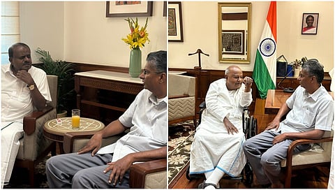 Satish Jarkiholi meets HDK, HDD in Delhi
