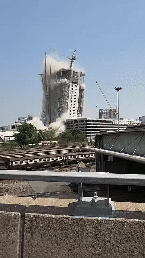 A 30-storey skyscraper under construction for government offices collapsed in Bangkok.