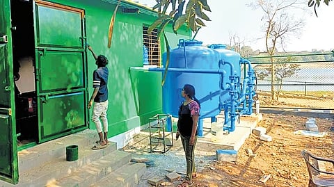 ಕೆರೆ ಬಳಿ ಬಿಡಬ್ಲ್ಯುಎಸ್ಎಸ್ಬಿ ಸ್ಥಾಪಿಸಿರುವ ಒಳಚರಂಡಿ ಸಂಸ್ಕರಣಾ ಘಟಕ.