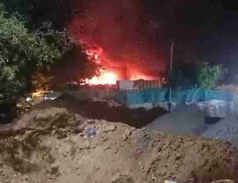 Fire at shed