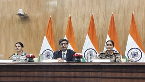 Vikram Misri, Colonel Sofiya Qureshi and Wing Commander Vyomika Singh