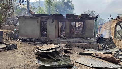 Terrorists house destroyed by India