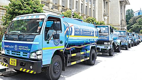 Newly launched water tankers by BWSSB in Bengaluru on Friday.