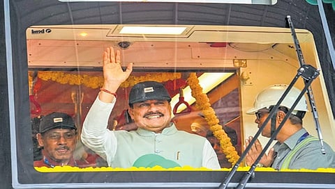 MP CM Mohan Yadav at the launch BEML-manufactured metro car