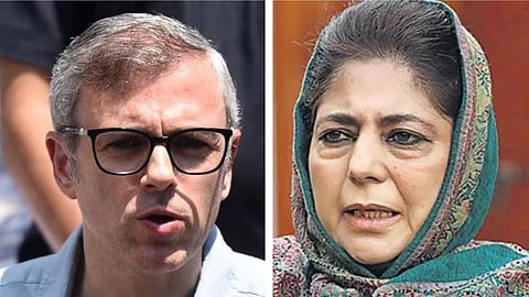 J&K Chief Minister Omar Abdullah and his predecessor, Mehbooba Mufti.