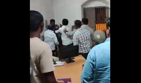 Officials in Gadag Tahsildar office hit a youth for asking justice. The video is viral on social media platforms.Public demand a strict action on the same.