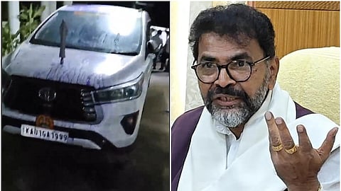 ಛಲವಾದಿ ನಾರಾಯಣಸ್ವಾಮಿ ಕಾರಿಗೆ ಬಣ್ಣ ಎರಚಿ ಕಾಂಗ್ರೆಸ್ ಕಾರ್ಯಕರ್ತ ಆಕ್ರೋಶ