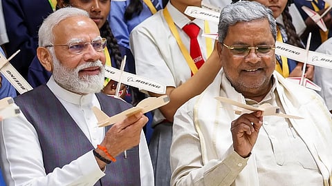 CM Siddaramaiah with pm Modi Casual Images
