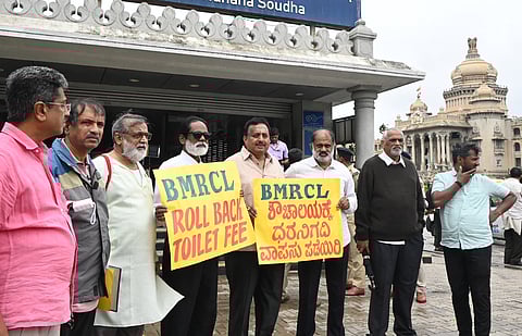 A protest against the toilet fee