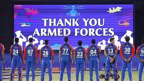 'Thank You, Armed Forces' messages at Stadium