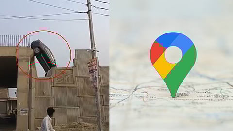 Car Falls Off Unfinished Flyover After Google Maps Misguides Driver
