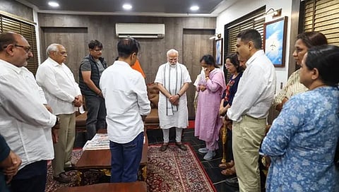 PM Modi visits Vijay Rupani's house
