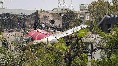 Remains of the crashed Air India plane