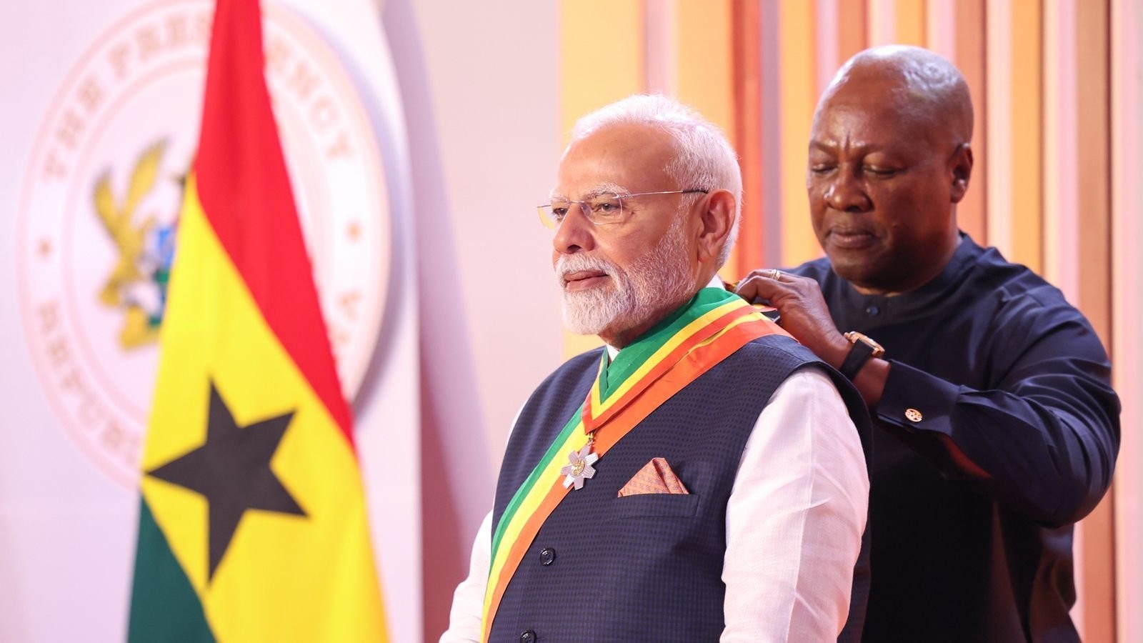 PM Narendra Modi receives Ghana's national honour 'Officer of the Order of the Star'