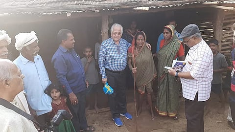 Dr Rajan Deshpande with residents.