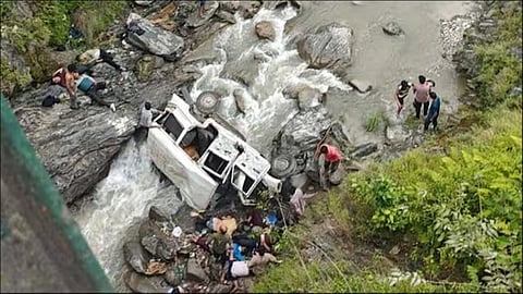 Vehicle Plunges Into Gorge