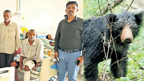 The victim Desai and the bear that attaacked him